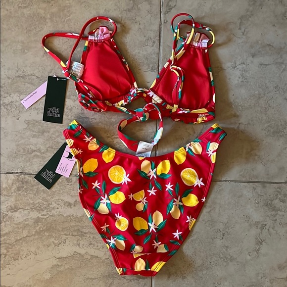 Wild fable Set in Red with Lemon Print - Picture 2 of 5